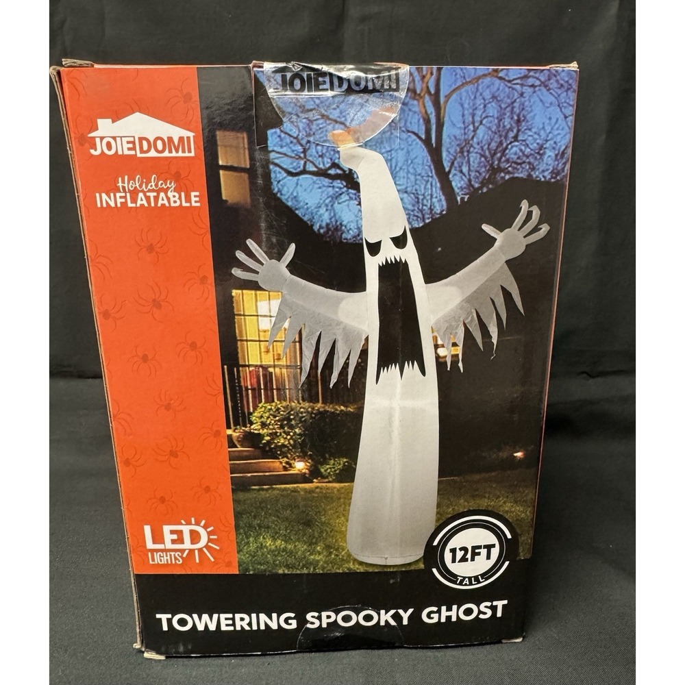 Joiefom 12 Foot Inflatable Spooky Ghost Decoration LED Lights New Open Box